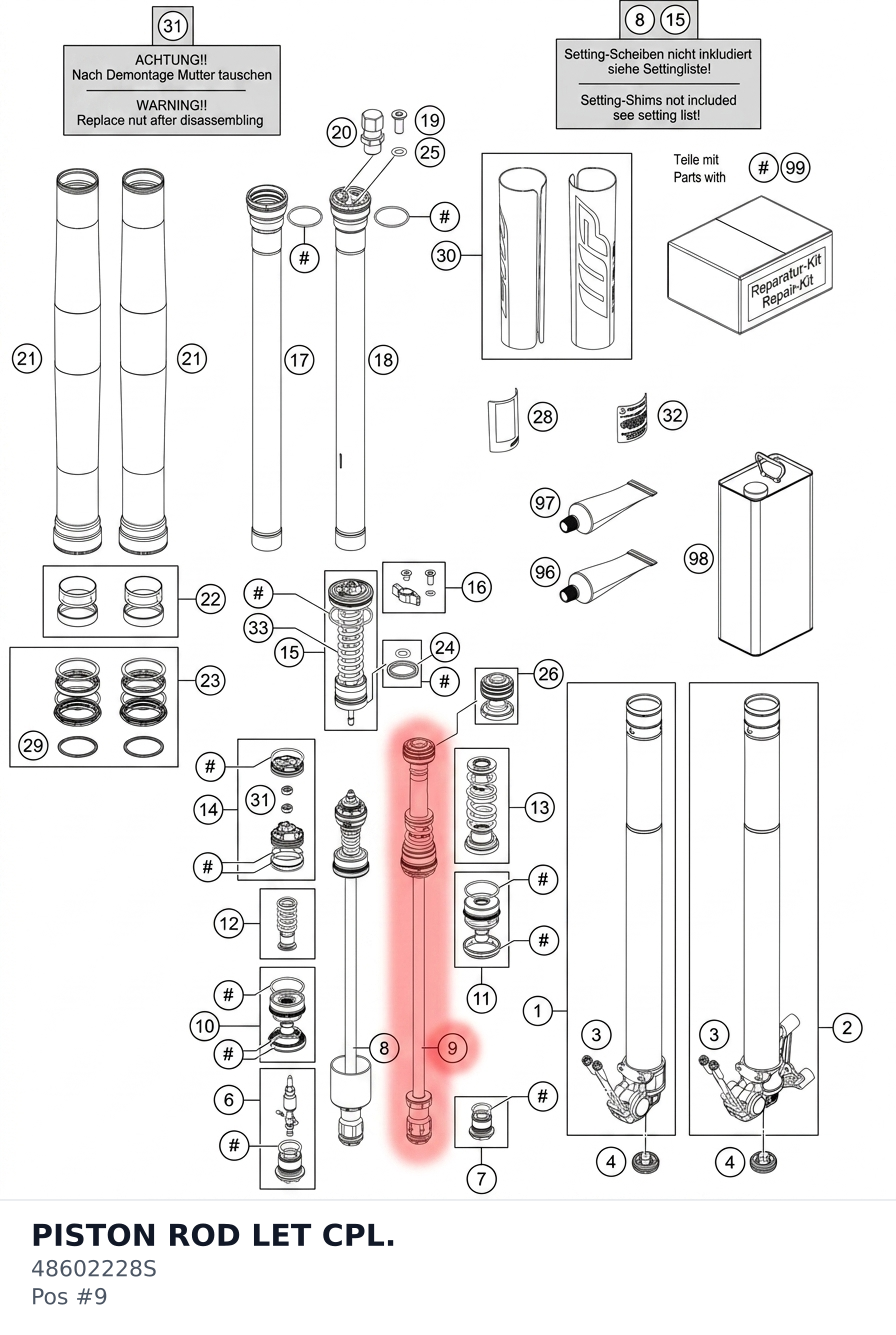 Diagram preview: PISTON ROD LET CPL. (48602228S)