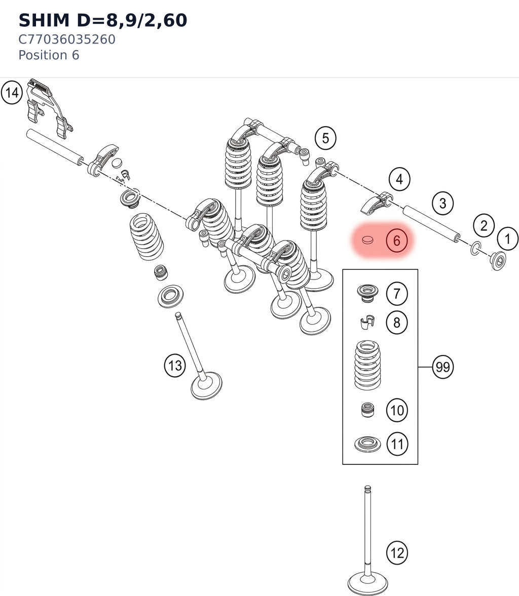 Diagram preview: SHIM D=8,9/2,60 (C77036035260)