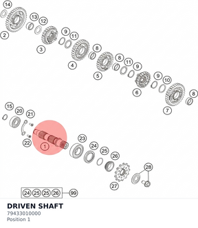 Diagram preview: DRIVEN SHAFT (79433010000)