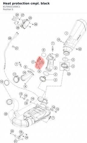 Diagram preview: Heat protection cmpl. black (61705011000C1)