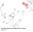 Diagram preview: Cylinder head screw M8x25 hex socket (A65305008025)