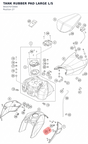 Diagram preview: TANK RUBBER PAD LARGE L/S (90107072000)