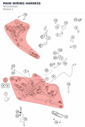Diagram preview: MAIN WIRING HARNESS (76711075100)