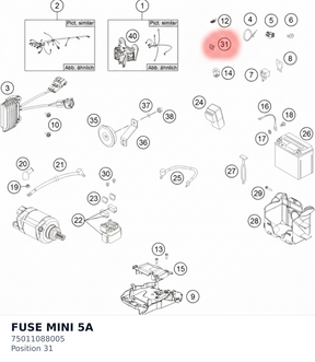 Diagram preview: FUSE MINI 5A (75011088005)