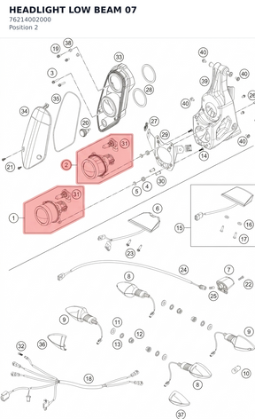 Diagram preview: HEADLIGHT LOW BEAM          07 (76214002000)