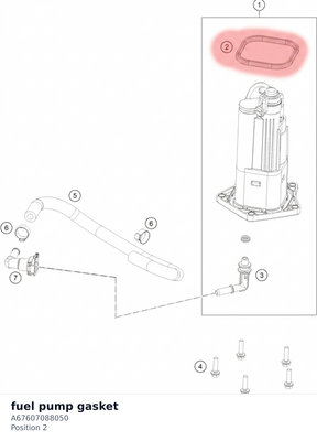 Diagram preview: fuel pump gasket (A67607088050)
