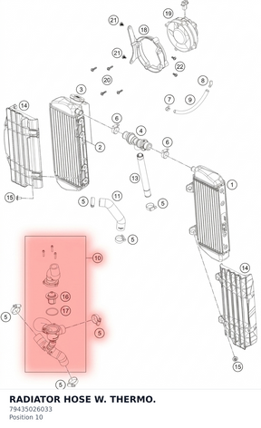 Diagram preview: RADIATOR HOSE W. THERMO. (79435026033)
