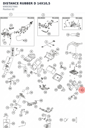Diagram preview: DISTANCE RUBBER D 14X10,5 (69003027060)