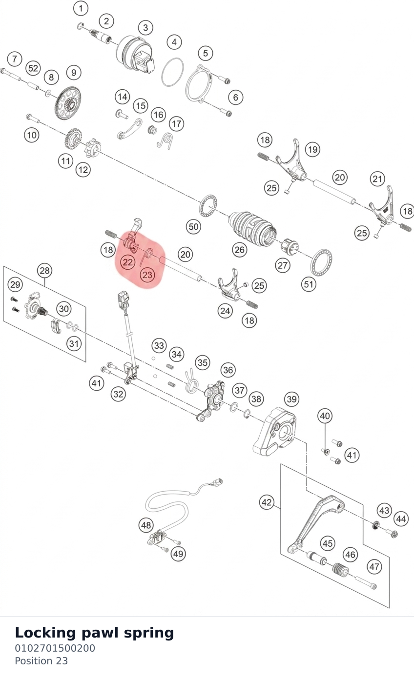 Diagram preview: Locking pawl spring (0102701500200)