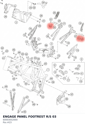 Diagram preview: ENGAGE PANEL FOOTREST R/S   03 (60003052000)