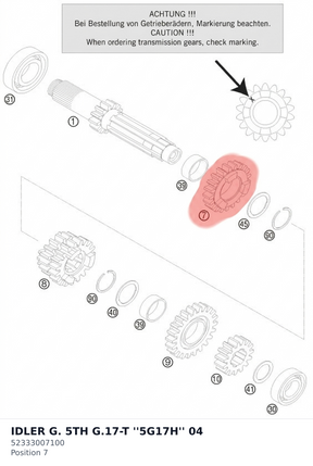 Diagram preview: IDLER G. 5TH G.17-T ''5G17H'' 04 (52333007100)