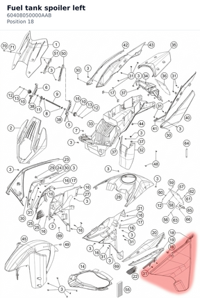 Diagram preview: Fuel tank spoiler left (60408050000AAB)
