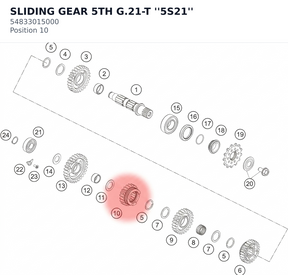 Diagram preview: SLIDING GEAR 5TH G.21-T ''5S21'' (54833015000)