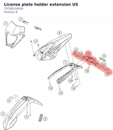 Diagram preview: License plate holder extension US (79708516000)