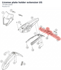 Diagram preview: License plate holder extension US (79708516000)