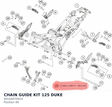 Diagram preview: CHAIN GUIDE KIT 125 DUKE (90104070010)