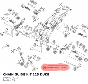 Diagram preview: CHAIN GUIDE KIT 125 DUKE (90104070010)