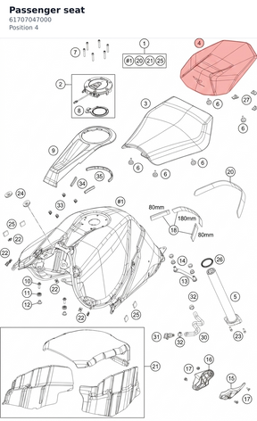 Diagram preview: Passenger seat (61707047000)