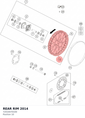 Diagram preview: REAR RIM                  2014 (72010070100)