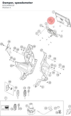 Diagram preview: Damper, speedometer (61514069110)
