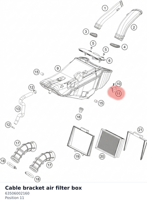 Diagram preview: Cable bracket air filter box (63506002160)