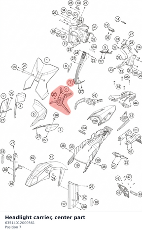 Diagram preview: Headlight carrier, center part (63514012000561)