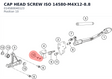 Diagram preview: CAP HEAD SCREW ISO 14580-M4X12-8.8 (014580040123)