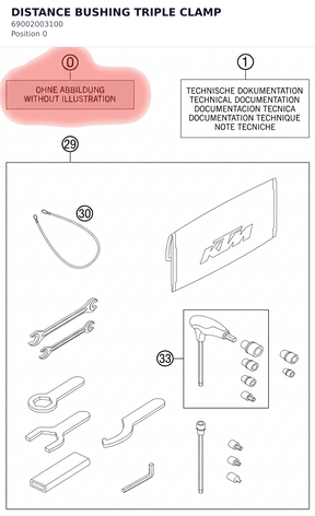 Diagram preview: DISTANCE BUSHING TRIPLE CLAMP (69002003100)