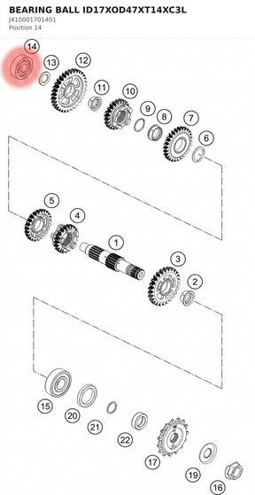 Diagram preview: BEARING BALL ID17XOD47XT14XC3L (J410001701401)