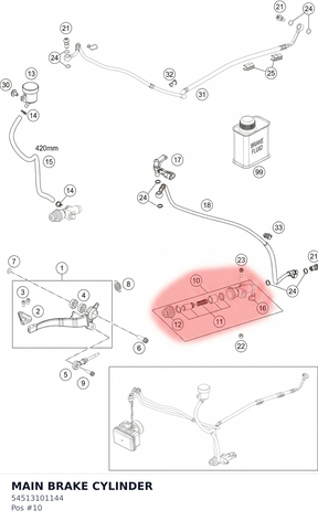 Diagram preview: MAIN BRAKE CYLINDER (54513101144)