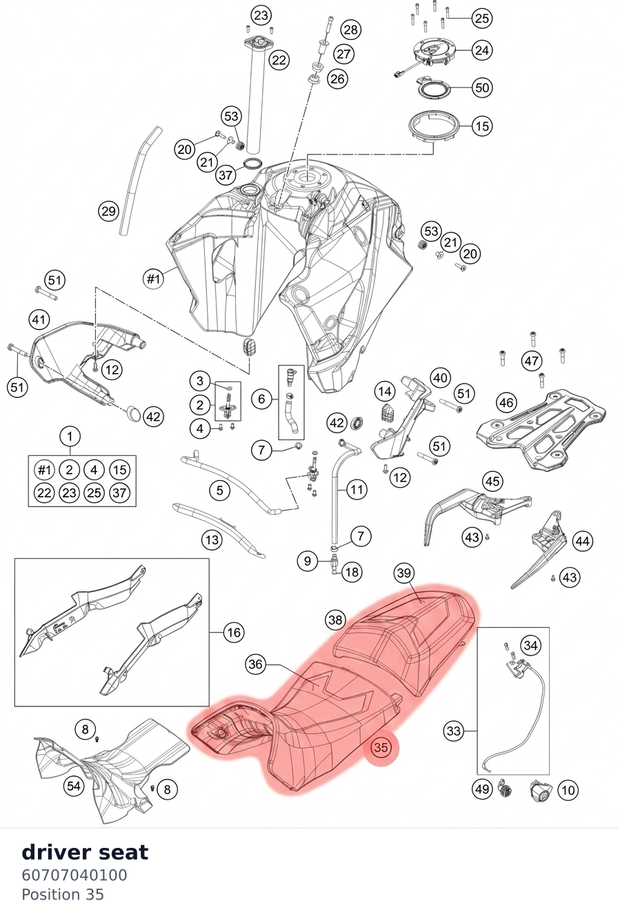Diagram preview: driver seat (60707040100)