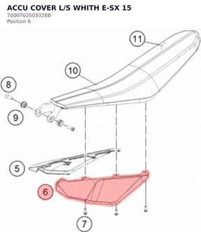 Diagram preview: ACCU COVER L/S WHITH E-SX 15 (7000702505028B)