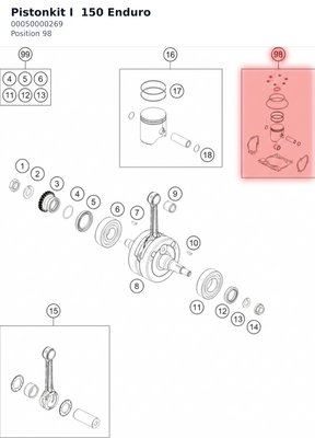 Diagram preview: Pistonkit I  150 Enduro (00050000269)