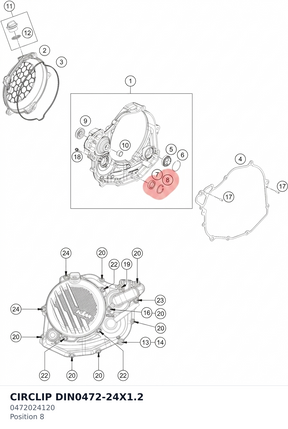 Diagram preview: CIRCLIP DIN0472-24X1.2 (0472024120)