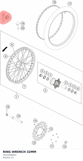 Diagram preview: RING WRENCH 32MM (76212060032)