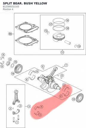Diagram preview: SPLIT BEAR. BUSH YELLOW (612300151103)