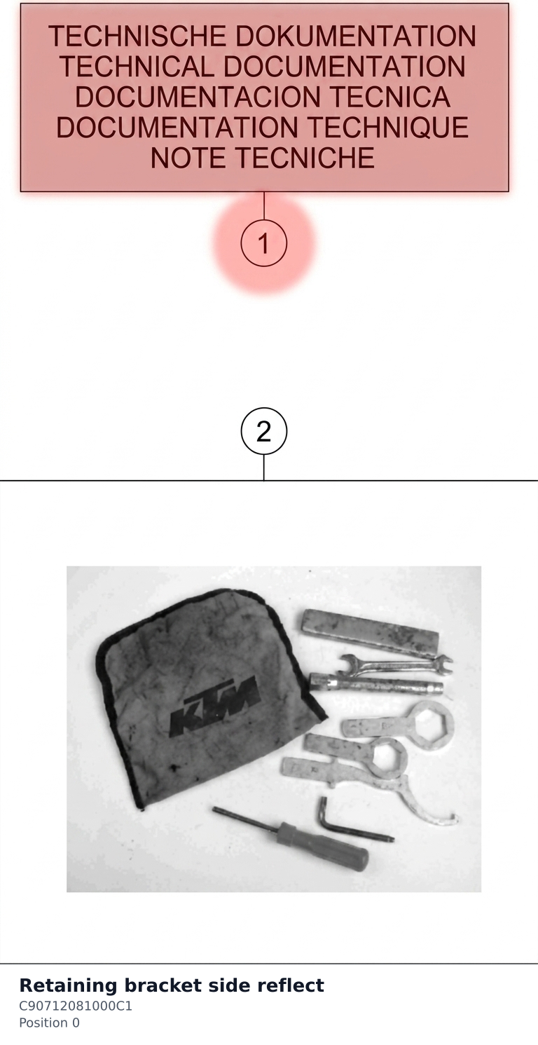 Diagram preview: Retaining bracket side reflect (C90712081000C1)