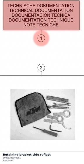 Diagram preview: Retaining bracket side reflect (C90712081000C1)