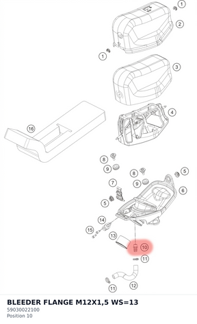 Diagram preview: BLEEDER FLANGE M12X1,5 WS=13 (59030022100)