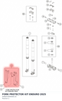 Diagram preview: FORK PROTECTOR KIT ENDURO 2025 (A46001094000C1A)