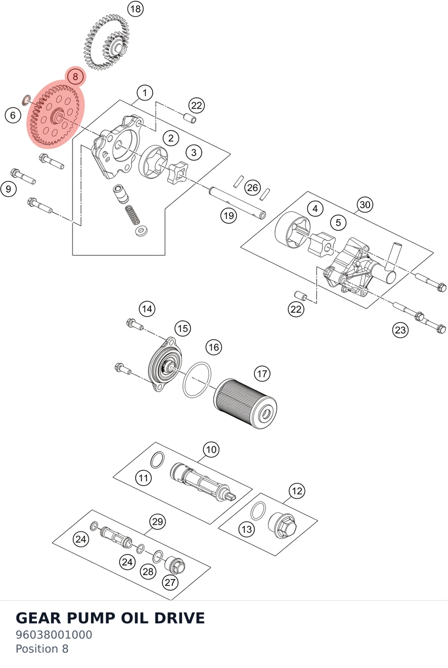 Diagram preview: GEAR PUMP OIL DRIVE (96038001000)