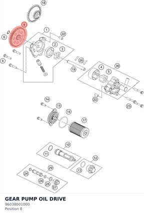 Diagram preview: GEAR PUMP OIL DRIVE (96038001000)