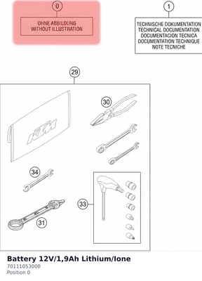 Diagram preview: Battery 12V/1,9Ah Lithium/Ione (70111053000)