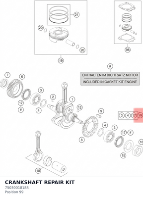 Diagram preview: CRANKSHAFT REPAIR KIT (75030018188)