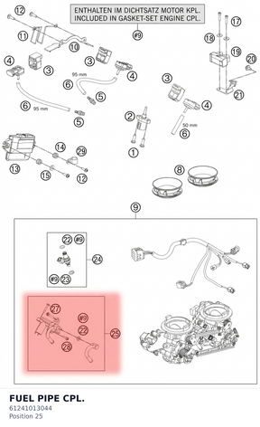 Diagram preview: FUEL PIPE CPL. (61241013044)