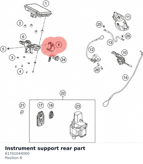 Diagram preview: Instrument support rear part (61701044000)