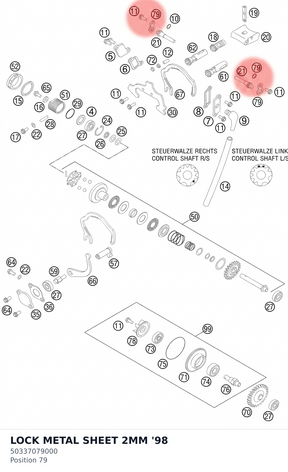 Diagram preview: LOCK METAL SHEET 2MM '98 (50337079000)