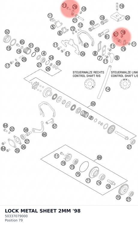 Diagram preview: LOCK METAL SHEET 2MM '98 (50337079000)