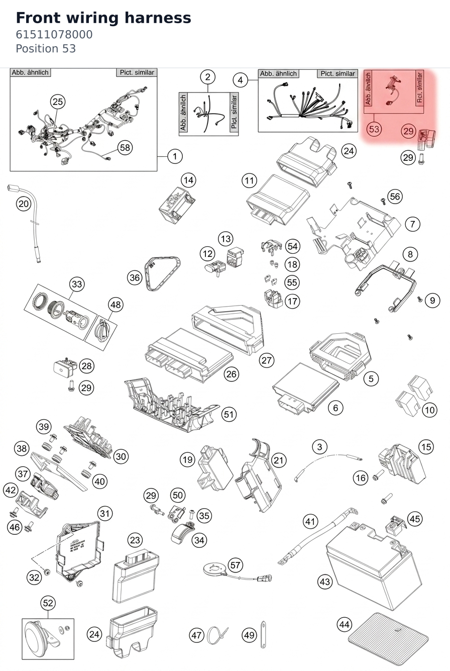 Diagram preview: Front wiring harness (61511078000)