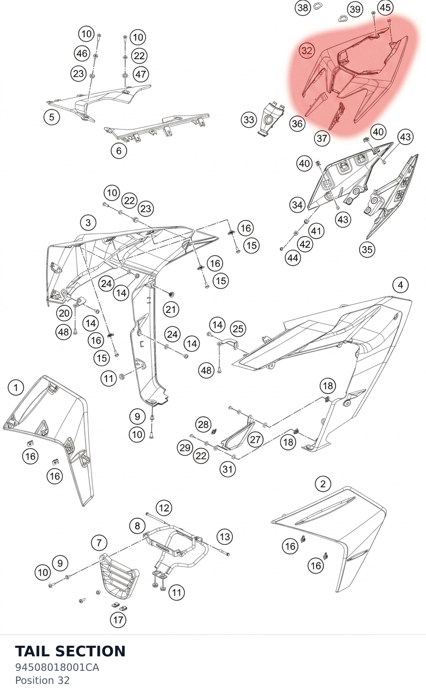 Diagram preview: TAIL SECTION (94508018001CA)